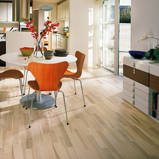Kahrs Skagen Ash Engineered 3-Strip Wood Flooring, White, Matt Lacquered, 200x15x2423 mm